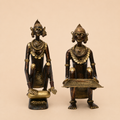 Antique bronze figurines with ornate detailing