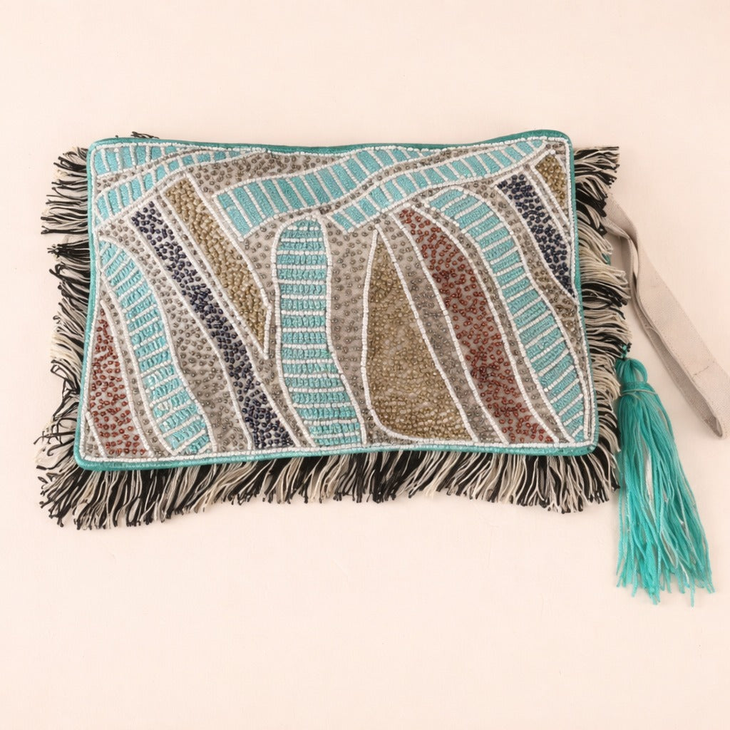Beaded Fringe Clutch