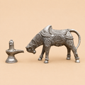 Ceremonial metal figurines in still life