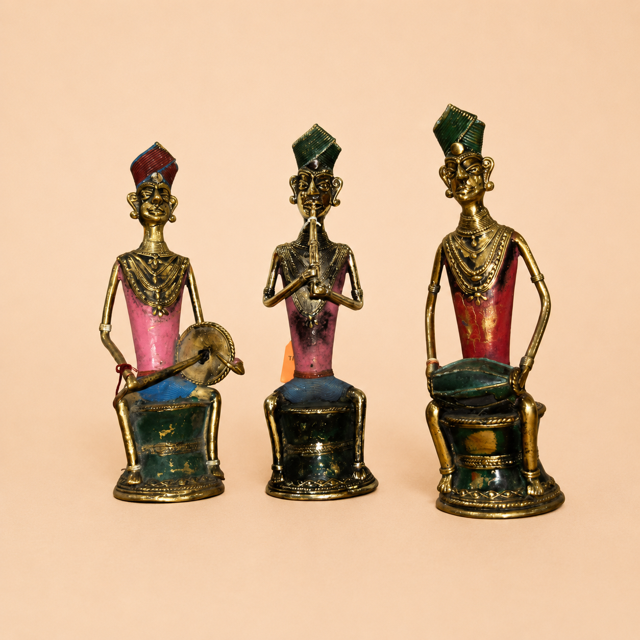 Ornate musician figurines in vintage style