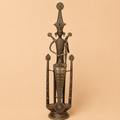 Ornate tribal ceremonial metal statue