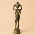 Ornate tribal deity statue in bronze