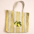 Striped tote bag with lemon design