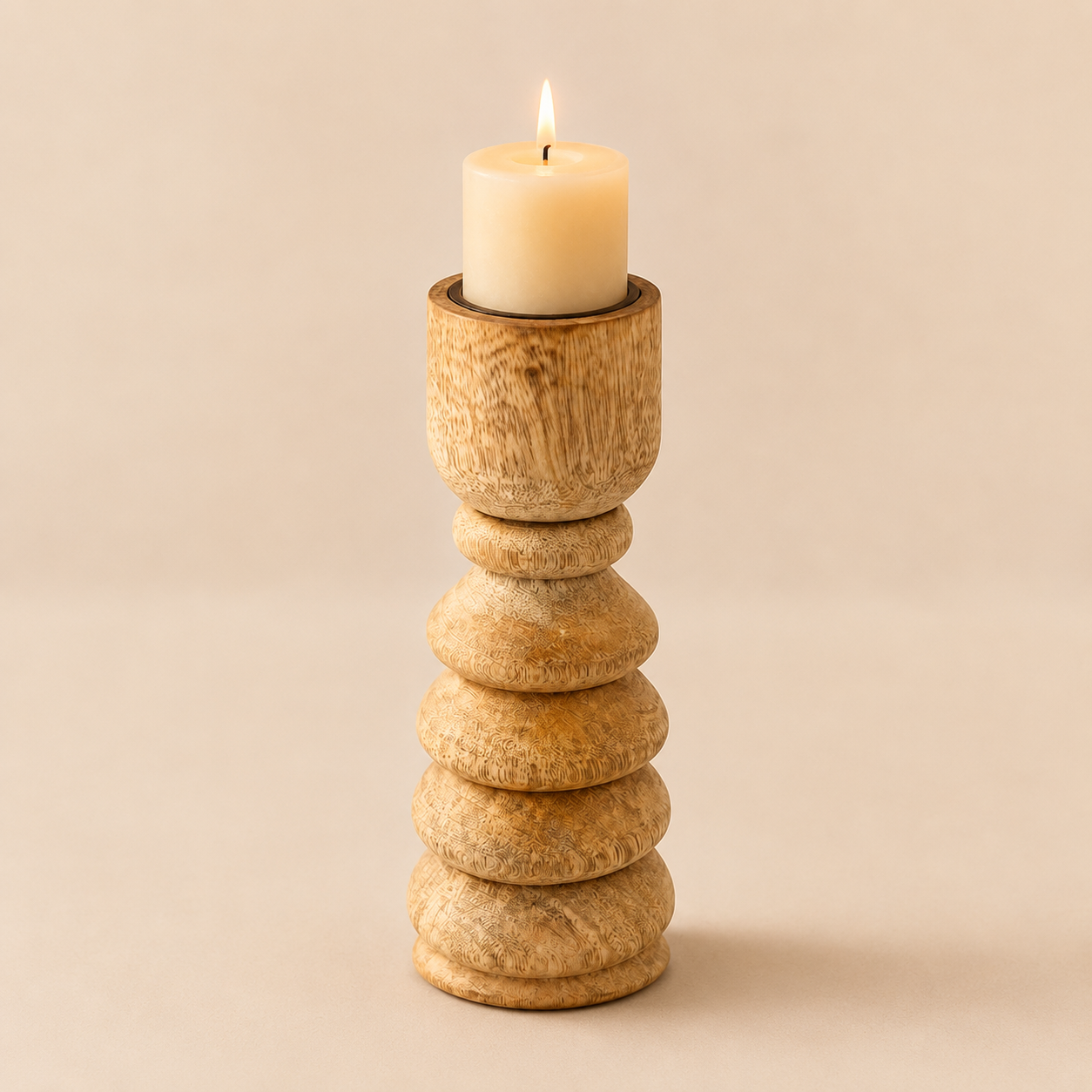 Wooden Table Candle Holder