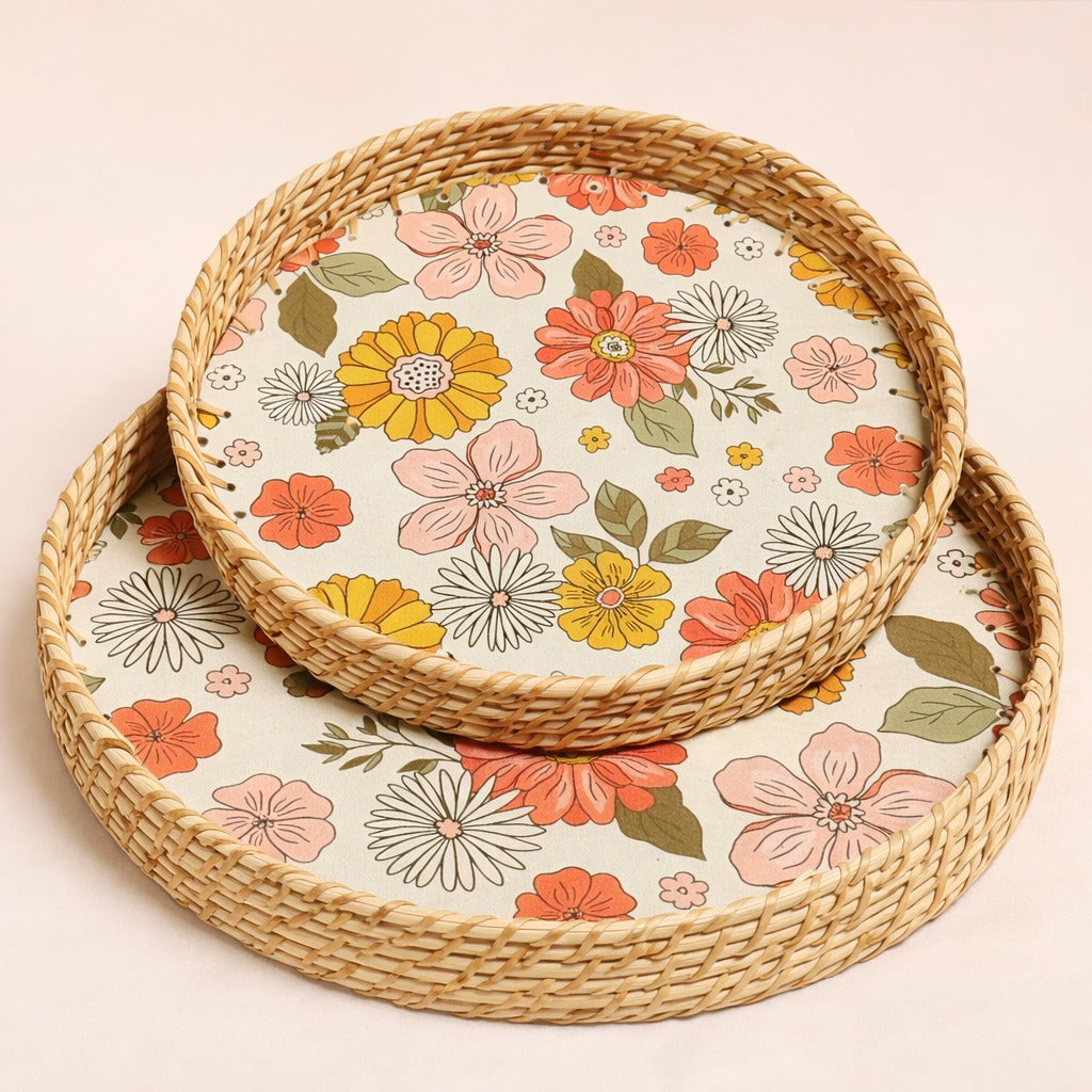 Cane Printed Tray Set