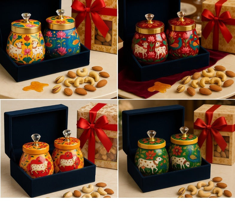Pichwai Grace Jar Duo